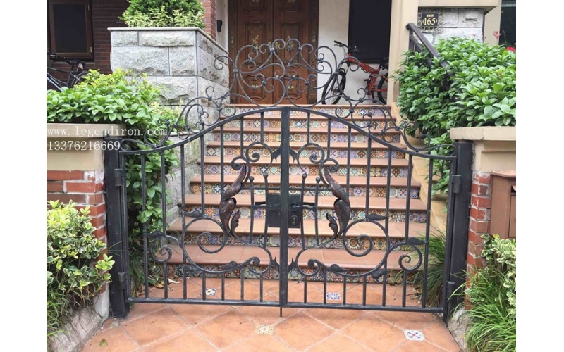 Small wrought iron courtyard gates